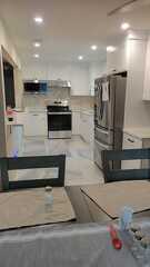 work in kitchen