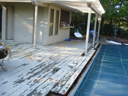 old deck around pool