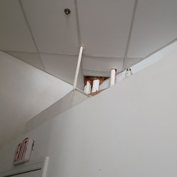 Drop ceiling and door